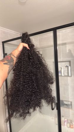 Deep curly human hair ponytail