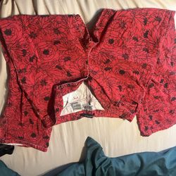 red Flower Jeans
