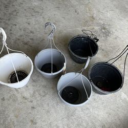 Set Of 5 Hanging Flower Pots