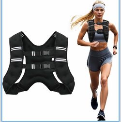 Poudee Weighted Vest, 16lb Weight Vest for Men Women, Body Weight Vests Adjustable with Reflective Stripe for Strength Training, Running, Workout, Jog
