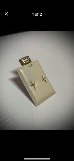 14K Gold Cross Earrings