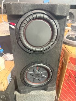 Shallow kicker 10” sub box with built in amp