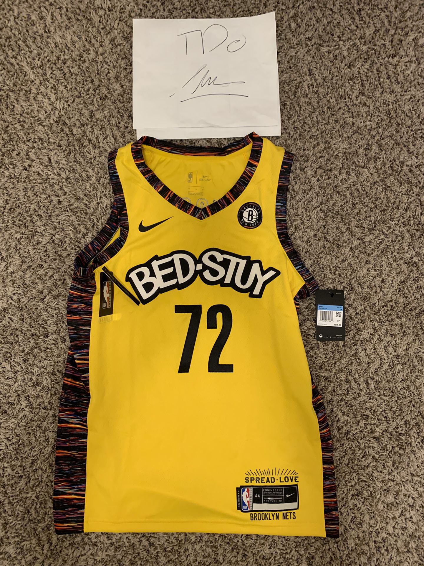 Nike Brooklyn Nets Biggie Bed-Stuy Jersey Amarillo Yellow CU0193