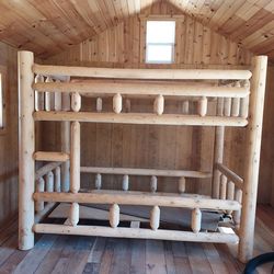 Log bunk bed