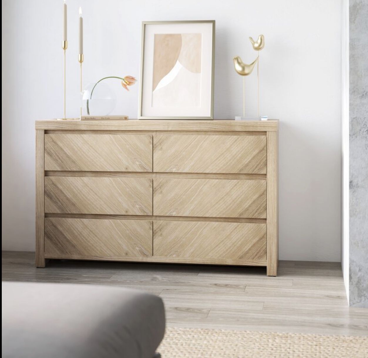 Kowalski 6-Drawer Double Dresser - Natural Oak