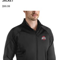 Antigua Ohio State Buckeyes Mens Black Links Medium Weight Jacket