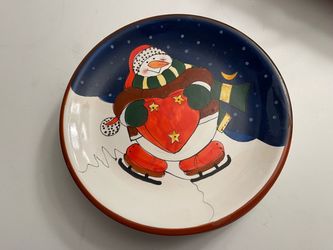 Holiday Plates, Set of Four (4) Ceramic Desert Plates