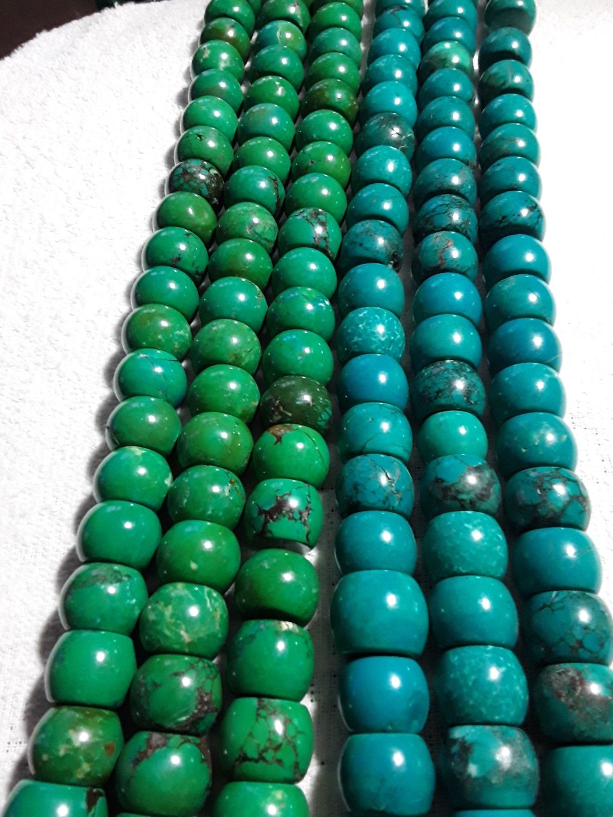 natural turquoise beada drum shape 13 x18