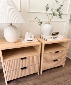 New Modern Fluted Nightstands set of 2 *Firm Price