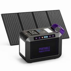 172Wh Solar Generator with 40W Solar Panel Kit, Portable Power Station 270W Peak