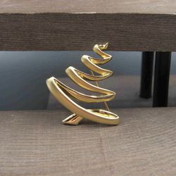 Gold Over Sterling Silver Fancy Tree Pin Brooch