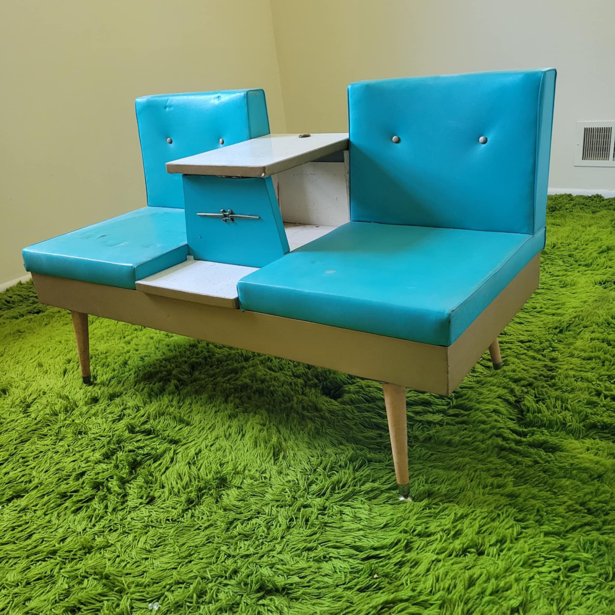 Mid Century Telephone Gossip Chair