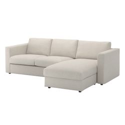 Modern Sectional Sofa with Chaise – Light Beige – Excellent Condition