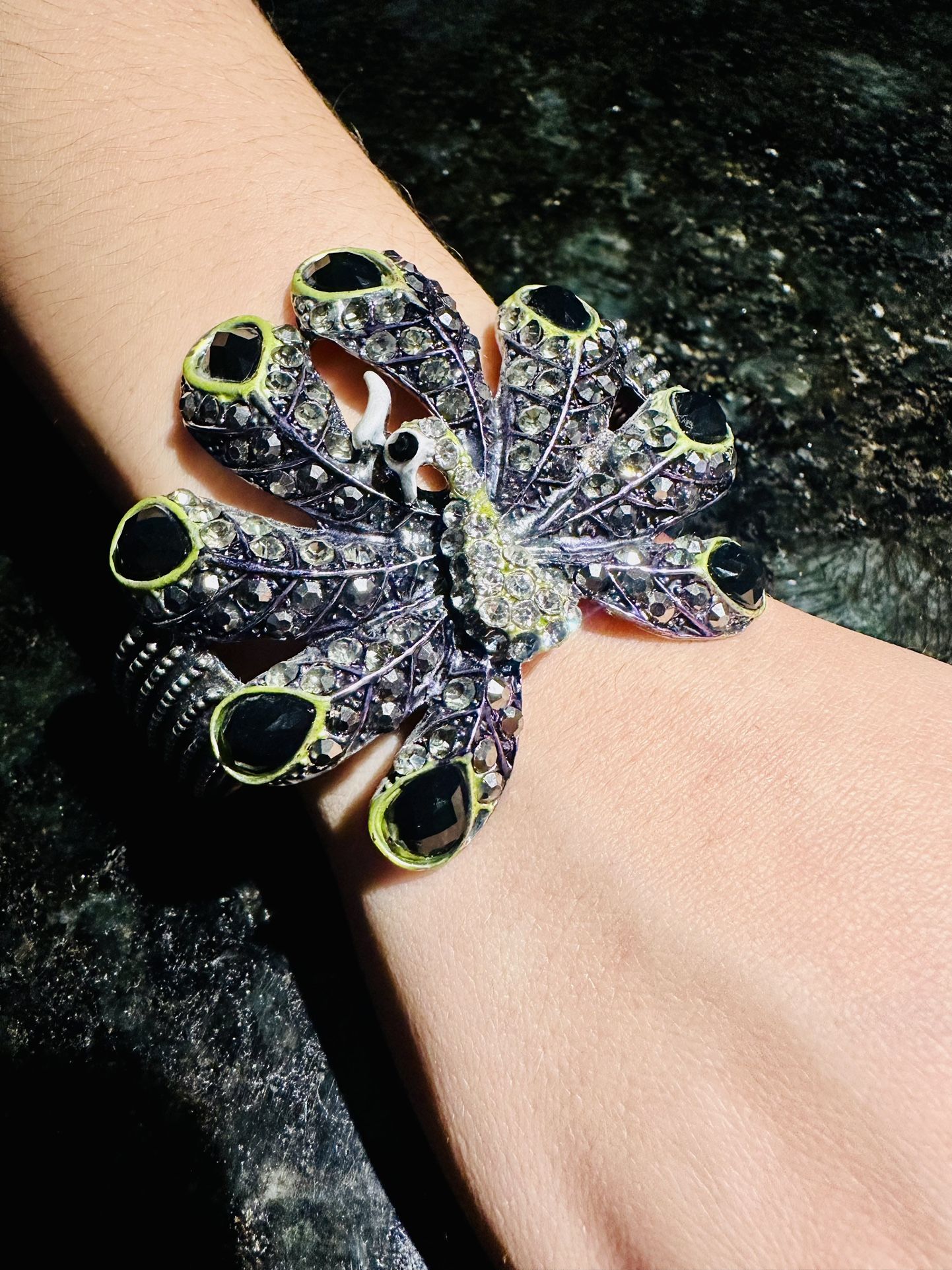 Vintage Stunning Peacock Cuff Bracelet