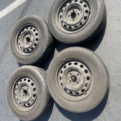 4 - 185/70r14 4x100 4x3.94 Stock Steely Civic Rims Wheels With Tires!!!
