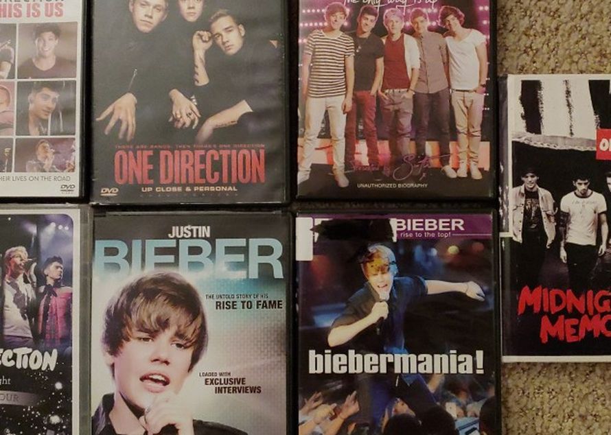 One Direction and Justin Beiber DVD bundle
