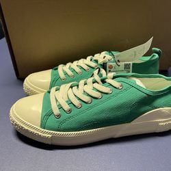 New Zara Women’s Green Lace Up Canvas Tennis Shoes 9/40 5333/910