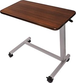 ► Adjustable Overbed Bedside Table with Wheels Medical