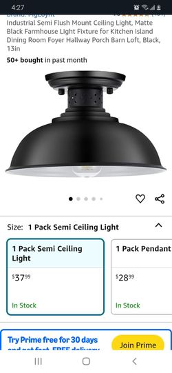 Industrial Farmhouse Ceiling Light Fixture 