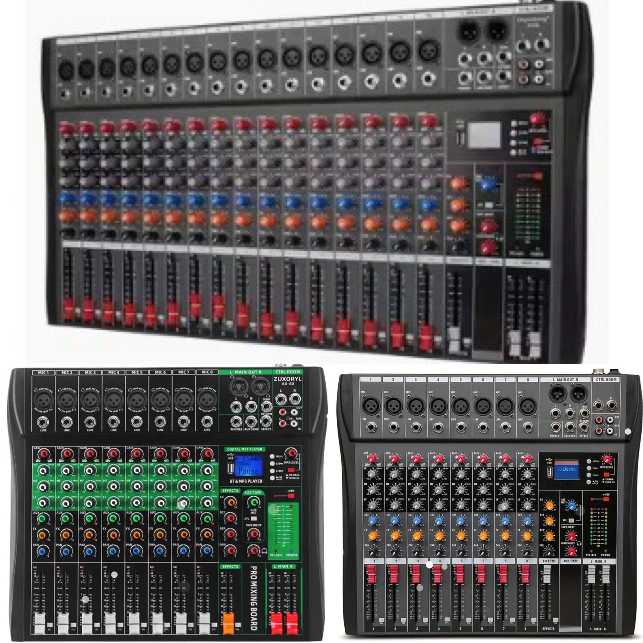 8 10 & 16 PRO mixers With Effects + Bluetooth