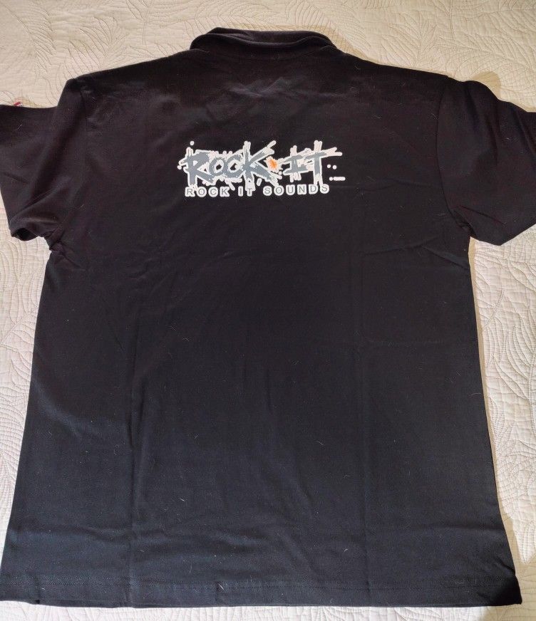 Rock-It Sounds Short Sleeve Polo Shirt XXL Black Cotton New