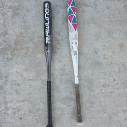 Easton Topaz and Rawlings Storm Fastpitch Softball Bats
