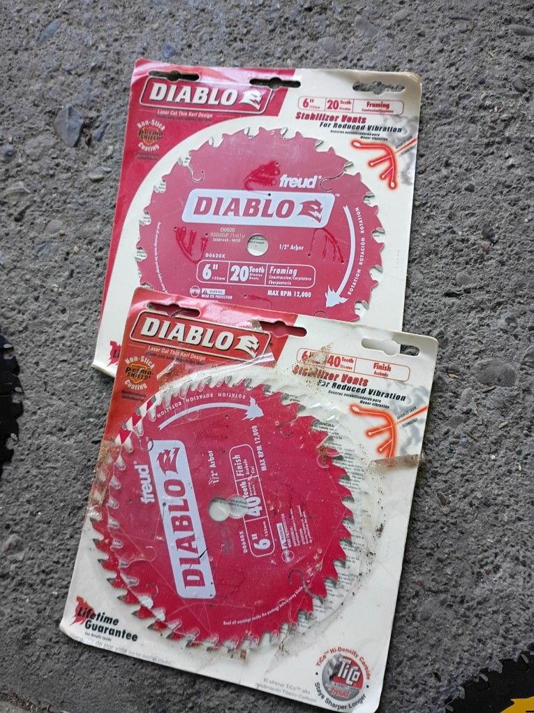 Diablo Circular Saw Blade 6" $20 Each
