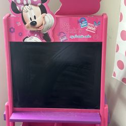 Minnie Mouse Kids Easel – Double-Sided (Whiteboard & Blackboard) + Storage Bins