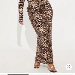 Leopard Print Long Sleeve Dress