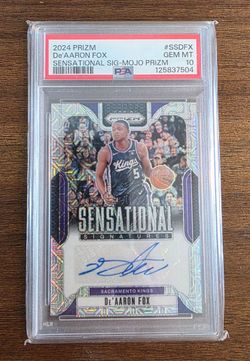 2024 Prizm De'Aaron Fox Sensational Sig-Mojo Auto PSA 10