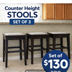 COUNTER HEIGHT STOOLS — SET OF 3