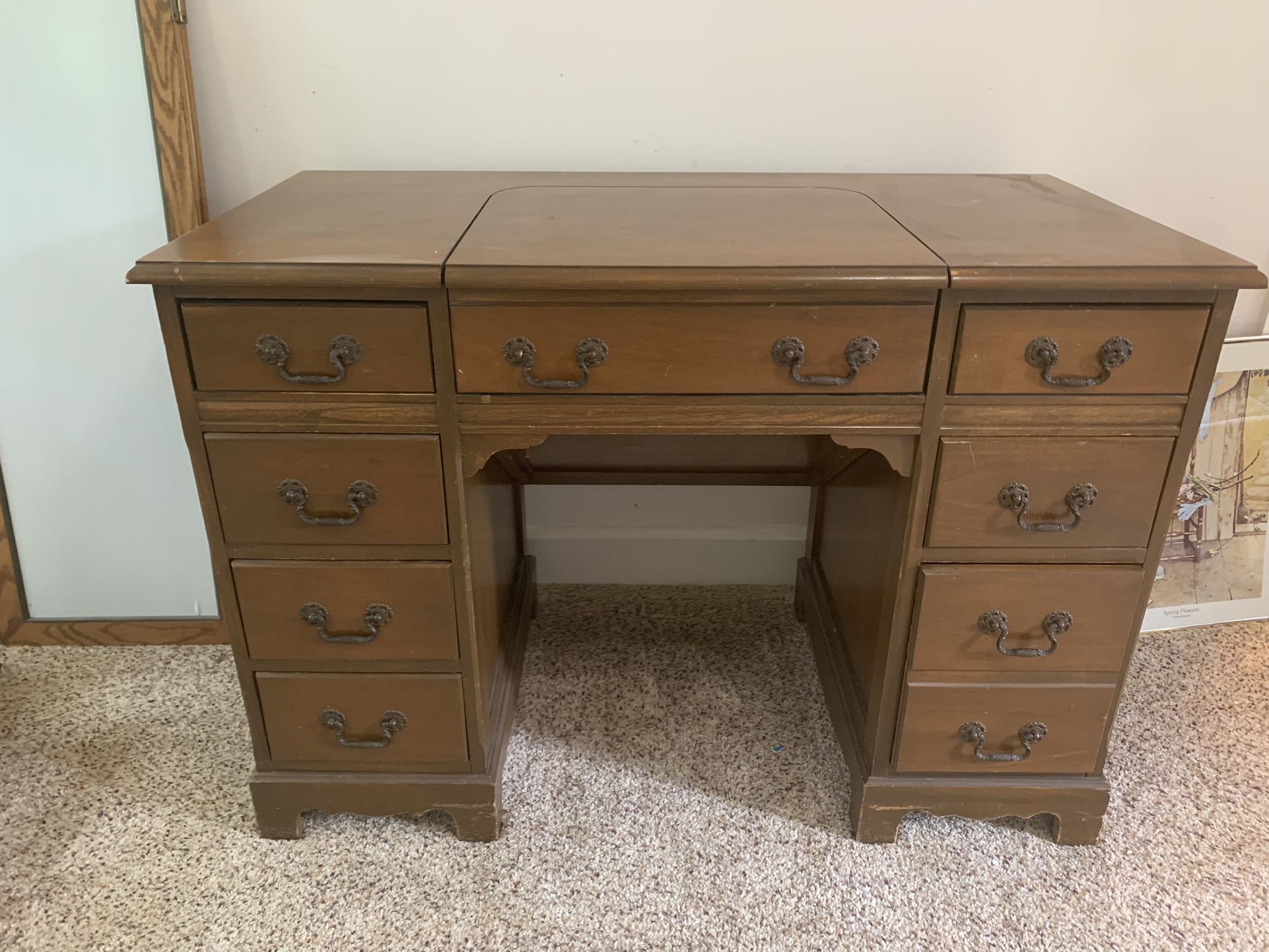 Vintage Wooden Typewriter Desk