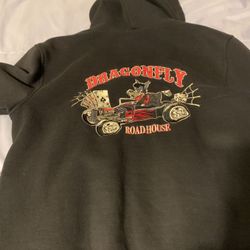 Dragonfly Hooded Zip Up Sweat Shirt Jacket 