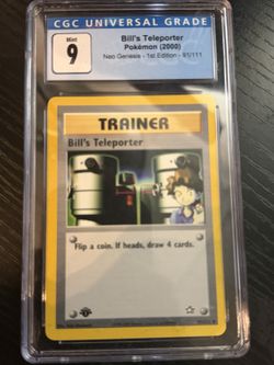 2000 Pokemon Neo Genesis Bill's Teleporter #91/111 1st Ed CGC 9 Mint