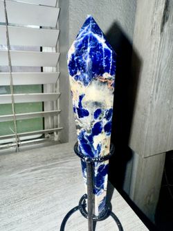 XL Sodalite Tower — Deep Blue + White Veining (Collector Grade)