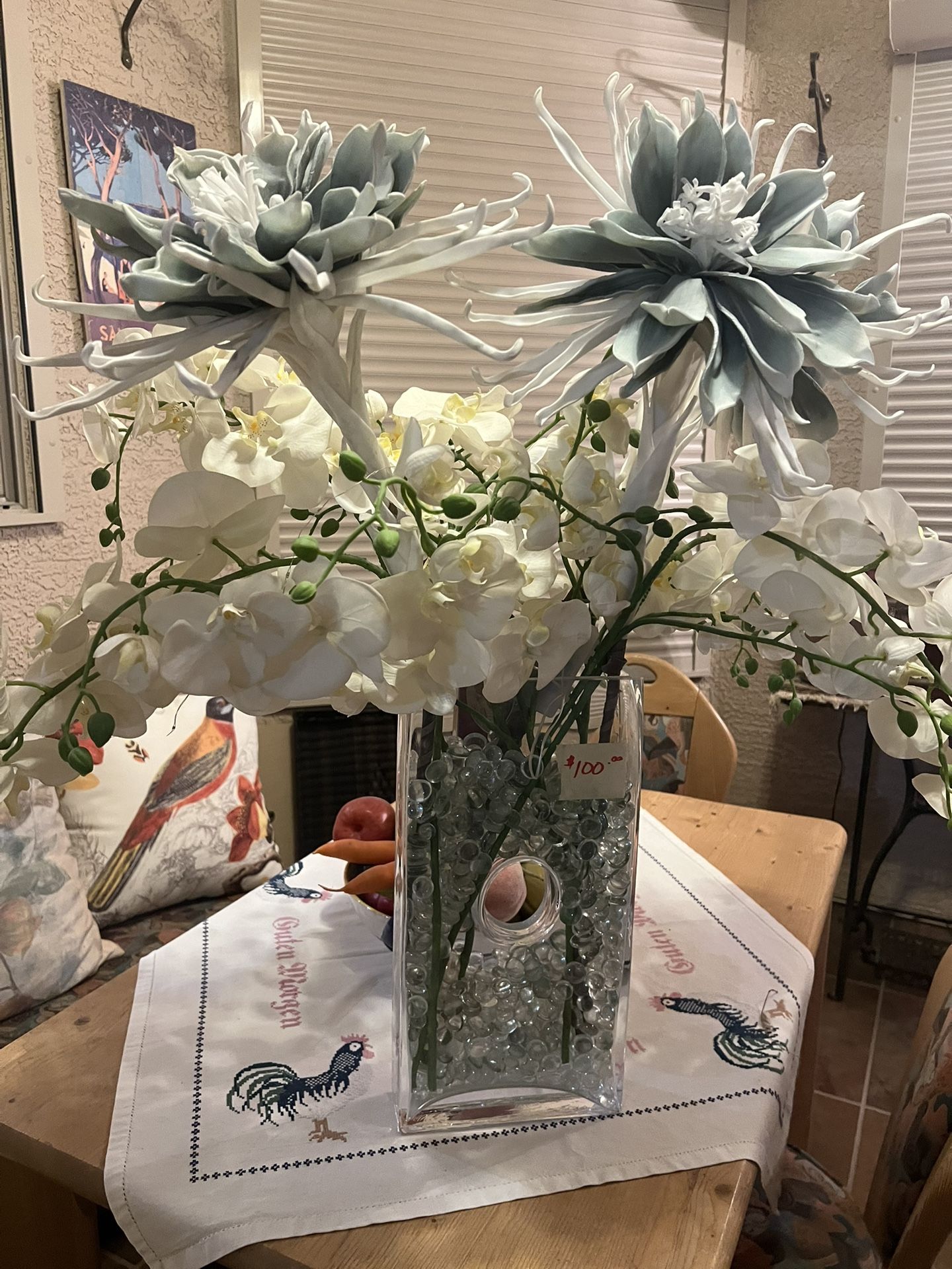 Faux Plants - Tiffany lamps - Leather Couches