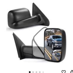 Tow Mirrors Compatible with 2002-2008 Dodge Ram 1500, 2003-2009 Dodge Ram 2 Pickup Truck Power Heated Towing Folding Side Mirror Pair Set Righ