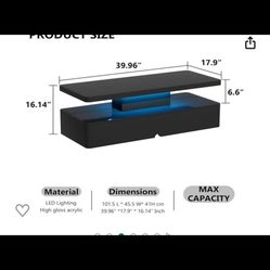 New, Coffee Table With Led Lights(scratch 