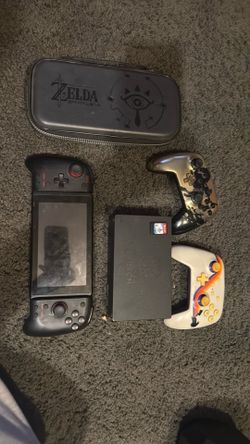 Nintendo switch with controllers and 1 game