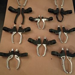 10 assorted matching pairs of bicycle brake levers