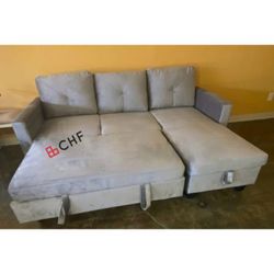Velvet Sctional Sofa With Storage Chaise And Pull Out Bed 