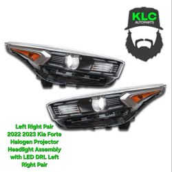 Left Right Pair
2022 2023 Kia Forte Halogen Projector Headlight Assembly with LED DRL Left Right Pair