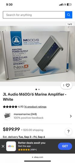JL Audio M600/1 Watt Mono Block Amp