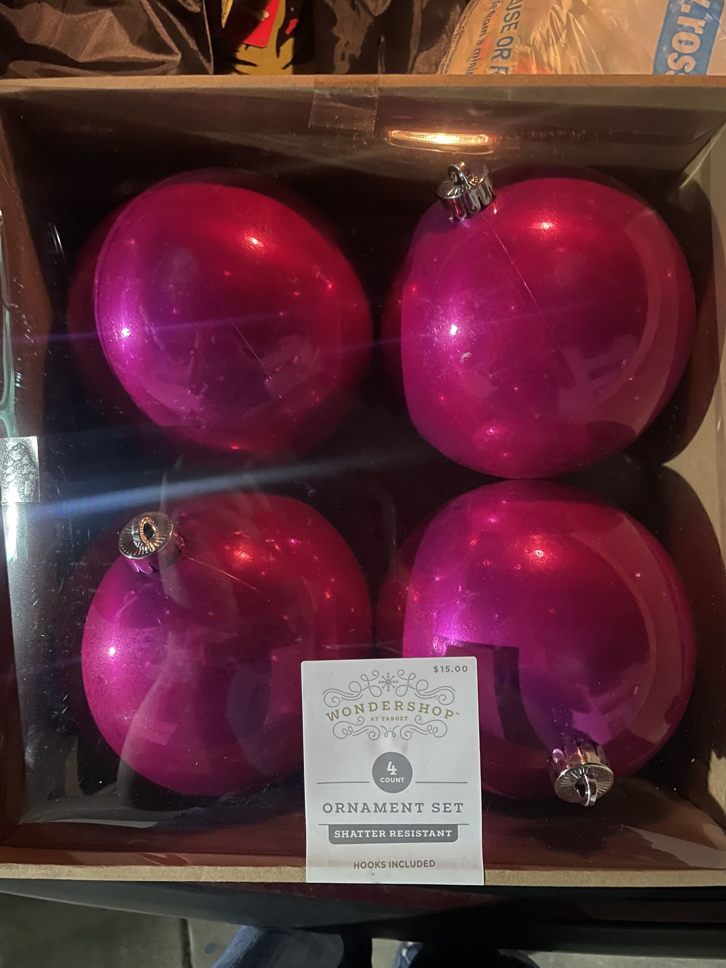 Large Hot Pink Ornaments 