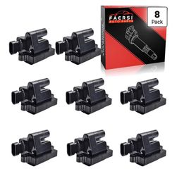 Brand New Set of 8 Ignition Coil Pack Compatible with Chevy Silverado, Avalanche, Suburban, GMC