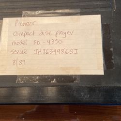 Pioneer Compact Disc Player Model PD-4350