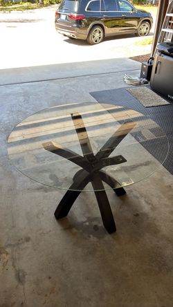 Round glass table