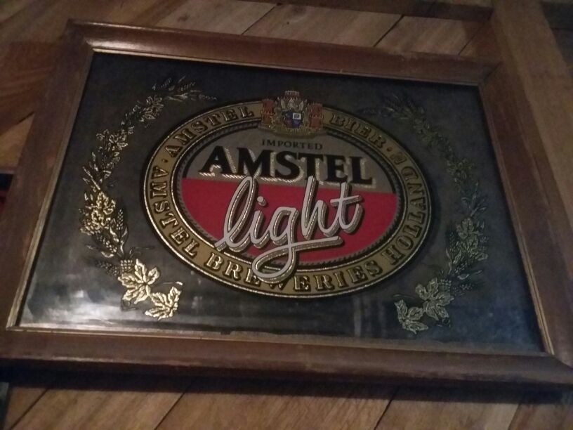 Vintage Amstel light mirror- In frame