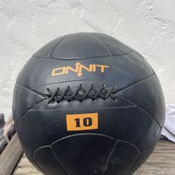 Onnit Leather 10lb Medicine Ball