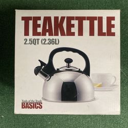 Tools Of The Trade 2.5 Qt. Whistling Tea Kettle with Tempered Glass Lid